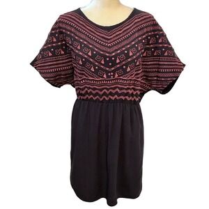 Under Skies Mini Embroidered Dress Women L